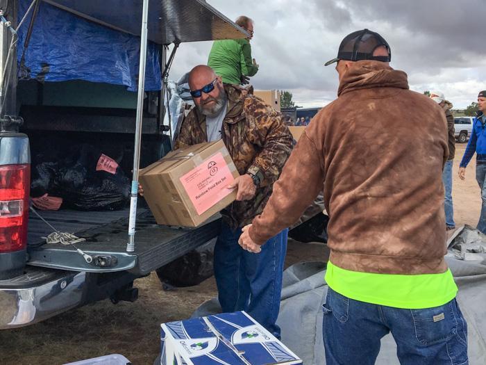 Retired IR Gary Evenson volunteers with Adopt-A-Native-Elder on the Navajo Reservation near Winslow, Arizona.